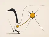 Standing Goose with Sun by Benjamin Chee Chee, 1974, acrylic on paper, sold Aug 2021
