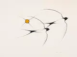 Swallows in Flight by Benjamin Chee Chee, 1974, acrylic on paper, sold Aug 2021