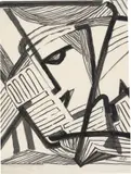 Kopf im Profil nach links by Hannah Höch, Tusche über Bleistift auf Papier, sold Jun 2024