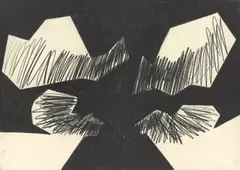 Ohne Titel by Hans Uhlmann, 1964, Kreide auf Papier, sold Mar 2024