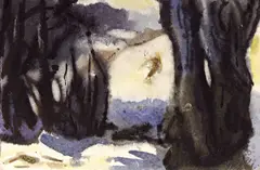 Winter by Curt Querner, 1961, Aquarell auf leicht genarbtem Papier, sold May 2008