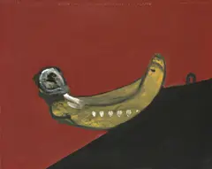 ERSTE LANDUNG DARWINS AUF FEUERLAND by Max Neumann, 1987, Tempera auf Leinwand, sold Oct 2020