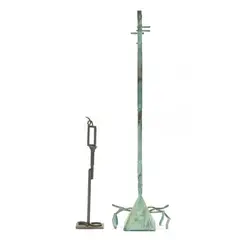Two Abstract Totemic Bronze Sculptural Works by Thomas Walsh, Patinated bronze, sold Jul 2024