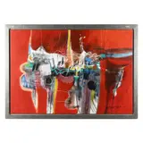 Untitled Abstract by Luis Oviedo-Weber, Mixed media on canvas, sold Jul 2024