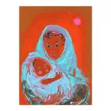 Madonna in Red and Black by Alvin Hollingsworth, Oil and acrylic on paper, sold Jul 2024