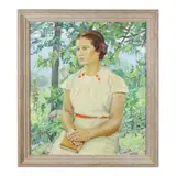 Portrait of Ethel Thompson by Agnes M. Richmond, Oil on canvas, sold Jul 2024