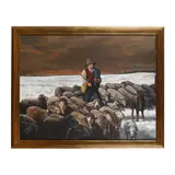 Shepherd and his Flock by Roger Kammerer, Oil on canvas, sold Jul 2024