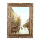 A Parisian Street Scene by T.E. Pencke, Oil on canvas, sold Jul 2024