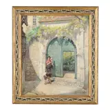 Entre de L'Hotel de Vaux by Jules Hervé-Mathé, Oil on canvas, sold Jul 2024