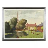 Sunday Afternoon by C. Kind, Oil on masonite, sold Jun 2024