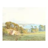 Bolt Tail From Above, Thurlestone, Devon by Parker Hagarty, Watercolor on paper, sold Jun 2024
