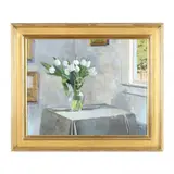 Still Life with Tulips by Hillary Osborn, Oil on canvas, sold Jun 2024