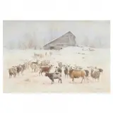 Goats in a Landscape by Harry Tepker, Pastel on paper, sold Jun 2024