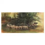 Cows in a Landscape by Harry Tepker, Pastel on paper, sold Jun 2024