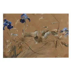 Irises by Louis Haghe, Watercolor and gouache on paper, sold Jun 2024