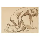 Nude Study by Henry Campotosto, Ink and ink wash on paper, sold Jun 2024