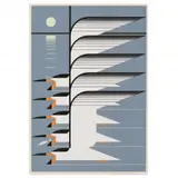 Skimmerscape by Charley Harper, Serigraph on colors on paper, sold Jun 2024