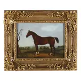 Portrait of a Thoroughbred by A. Cole, Oil on canvas (lined), sold Jun 2024