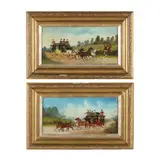 Pair of Horse Drawn Carriage Paintings by Philip Henry Rideout, Each an oil on canvas, sold Jun 2024