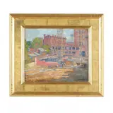 Industrial Landscape by Bruno Alberts, Oil on panel, sold Jun 2024