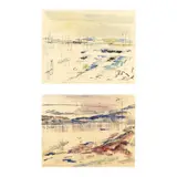 Pair of Coastal Watercolors by Alfred Birdsey, Each a watercolor and ink on paper, sold Jun 2024