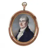 Portrait Miniature of a Regency Gentleman by Alexander Gallaway, Watercolor on ivory, sold Jun 2024