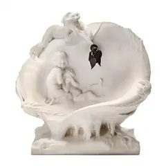 Carved Marble Fountain Group of Putti in a Shell by Henri Pernot, Hand-carved white marble, sold Jun 2024