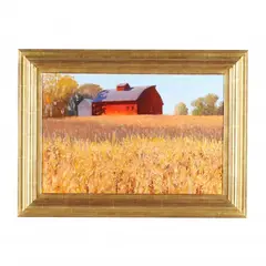 Red Barn and Cornfield by Gary Ernest Smith, Oil on linen, sold Jun 2024