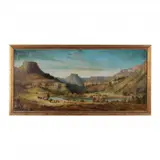 Southwestern Landscape by Ida Jolly Crawley, Oil on canvas (lined), sold Jun 2024