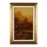 Mountain Landscape in Autumn by Alexander Helwig Wyant, Oil on canvas (lined), sold Jun 2024