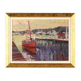 Harbor Scene in Afternoon Light by James P. Kerr, Oil on canvas, sold Jun 2024