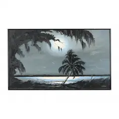 Coastal Landscape Under Moonlight by James Gibson, Oil on panel, sold Jun 2024
