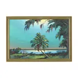 Sunlit Palm Along the Coastline by James Gibson, Oil on panel, sold Jun 2024