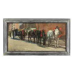 Repas de Prolétaires by Amédée-Julien Marcel-Clément, Oil on cardboard, sold Jun 2024