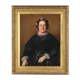Portrait of a Victorian Woman with a Floral Bonnet by William Percy, Oil on canvas (lined), sold Jun 2024