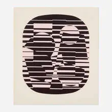 Zeta (from the Linears portfolio) by Victor Vasarely, 1973, screenprint in colors, sold Aug 2026