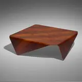 Andorinha coffee table by Jorge Zalszupin, c. 1960, rosewood plywood, sold Oct 2022