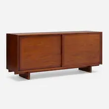 Cabinet by George Nakashima, American black walnut, sold Oct 2022