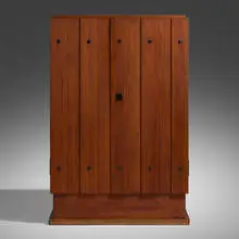 Lovö cabinet by Axel Einar Hjorth, c. 1932, pine, iron, sold Oct 2022