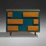Cabinet from the Parco dei Principi by Gio Ponti, 1964, birch, laminate, brass, plastic, sold Oct 2022