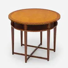 Occasional table by attribution Josef Hoffmann, c. 1910, bird's-eye maple, walnut, beech, marquetry, sold Oct 2022