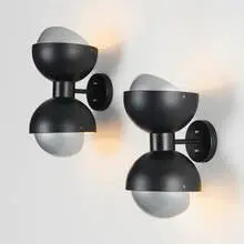Sconces, pair by Anette André-Pillois, c. 1960, enameled aluminum, enameled steel, sold Oct 2022