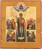 Russisch, 19.Jh by Hl. Panteleimon und Vita, tempera, sold Mar 2019