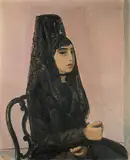 Espagnole à la Mantille by Maurice Barraud, oil on canvas, sold Mar 2019