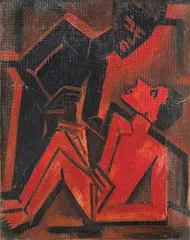 Der barmherzige Samariter, 1928 by Andreas Walser, oil on board, sold Mar 2019
