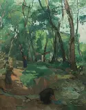 Ruisseau et Lavandières", 1943 by Otto Wyler, oil on canvas, sold Mar 2019