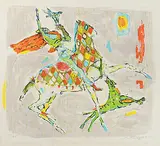 Cavalier au Faucon by Alois Carigiet, 1962, color lithograph, offered Mar 2019