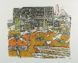 Bündner Bergdorf by Alois Carigiet, 1972, color lithograph, sold Mar 2019