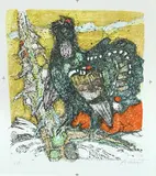 Auerhahn 2 by Alois Carigiet, 1970, color lithograph, sold Mar 2019
