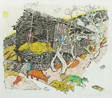 Bündner Berghaus by Alois Carigiet, 1972, color lithograph, sold Mar 2019